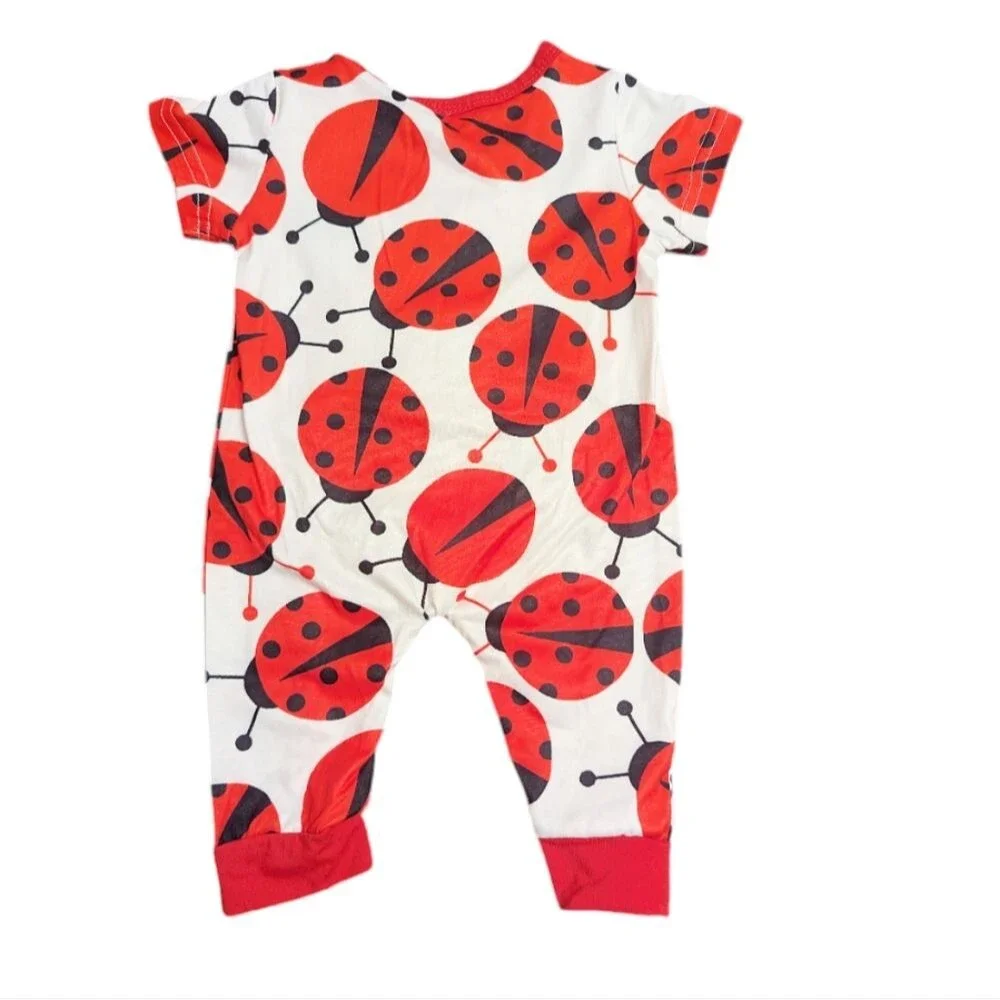 NWOT Lady Bug Button Up Onesie Size 1-3 Months